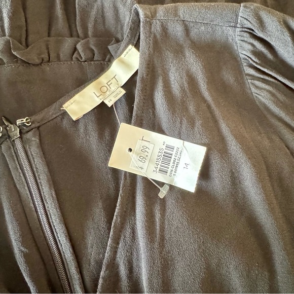 NWT black rayon LOFT v-neck dress 14 - Picture 9 of 11